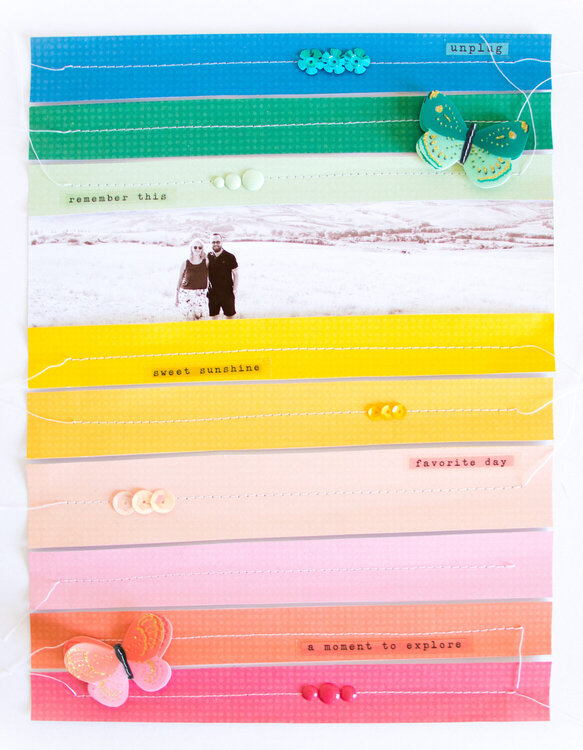 Rainbow Strips Layout with Sweet Story.