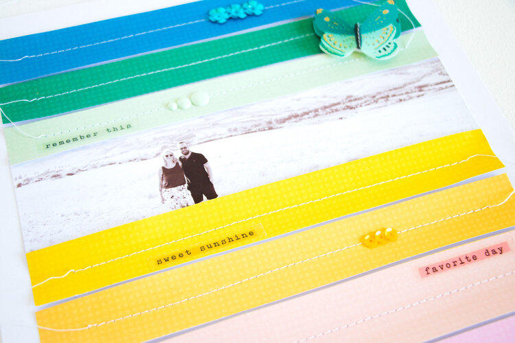 Rainbow Strips Layout with Sweet Story.