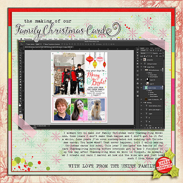 December Traditions - Making of a Family Christmas Card