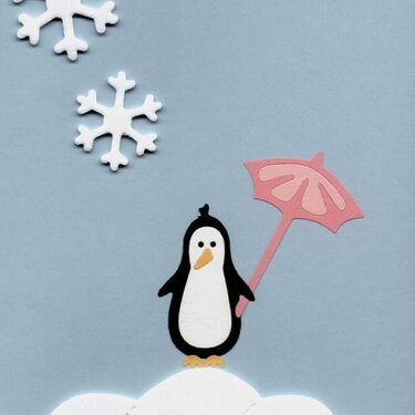 Showering you with Love - Penguin card