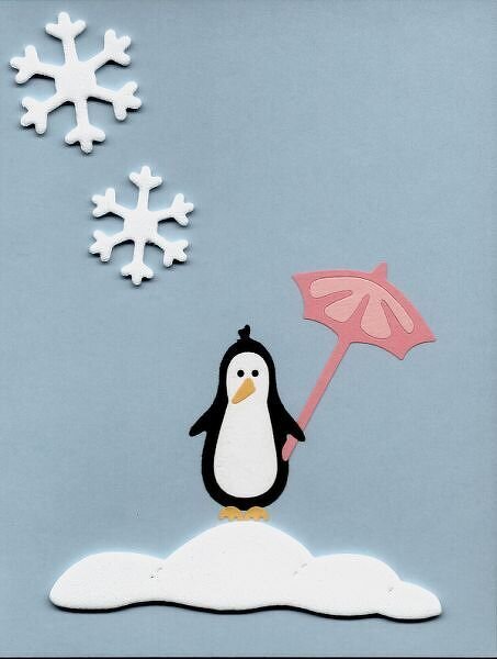 Showering you with Love - Penguin card