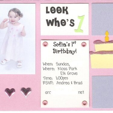 1st B-Day Invite