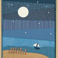 Moonlight Beach Card for Daring Cardmakers Blog.