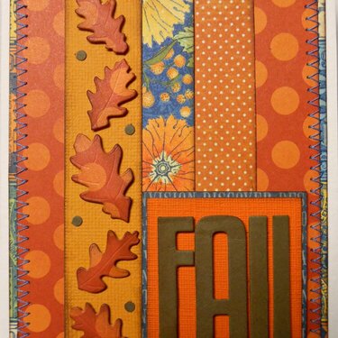 Fall Stripes with Stitching Card