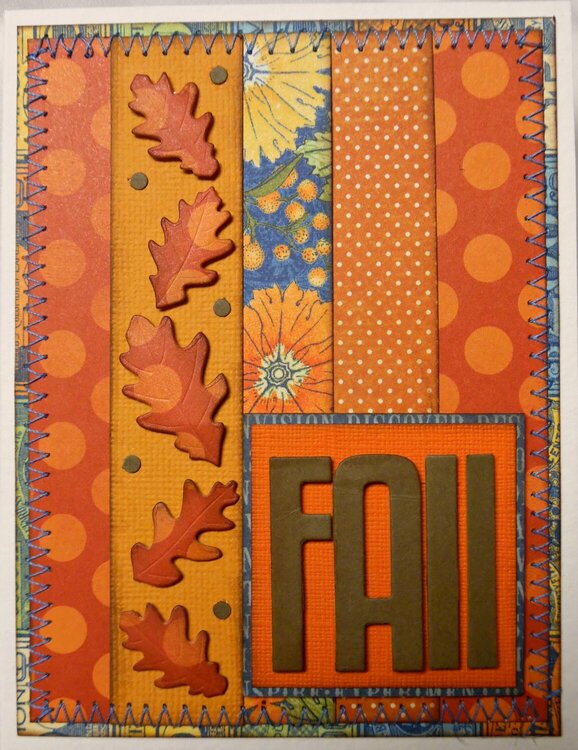 Fall Stripes with Stitching Card
