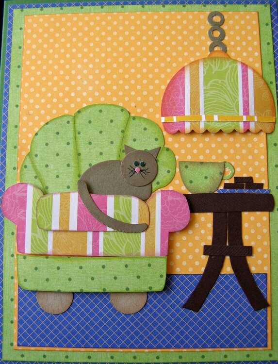 Paper Pieced Chair and Cat
