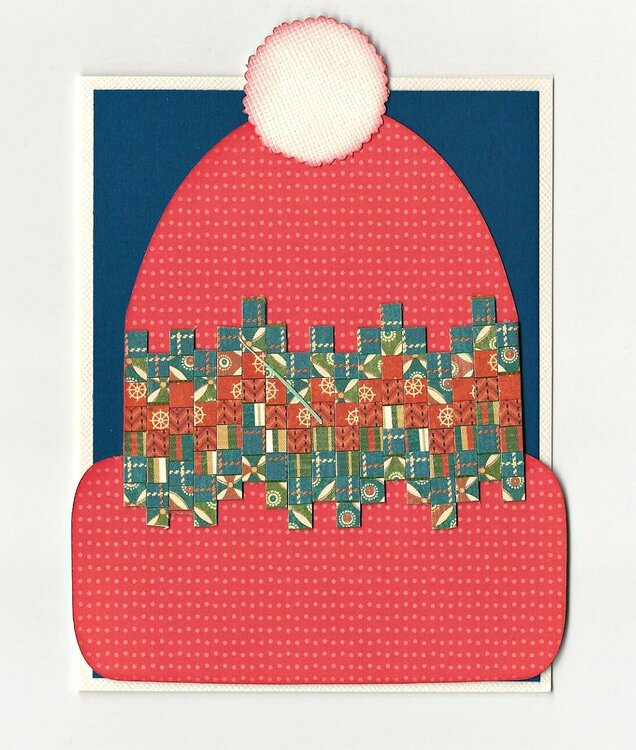 Red Bargello Hat Card