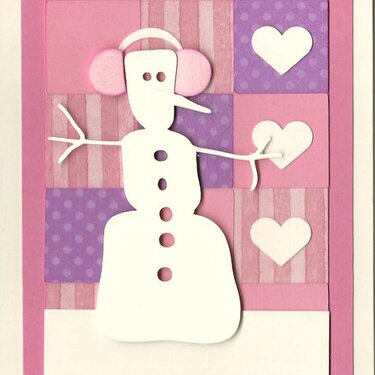 Another Snowman Inchie Card for Valentine&#039;s Day