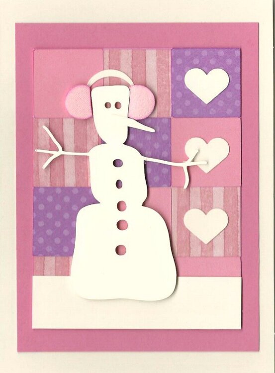 Another Snowman Inchie Card for Valentine&#039;s Day