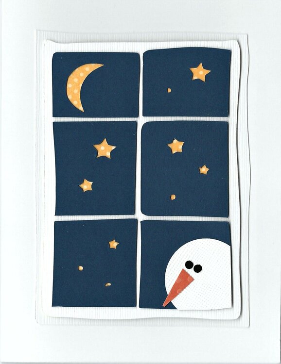 Snowman in Window Card