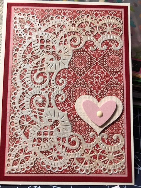 Lace Trimmed Valentine Card