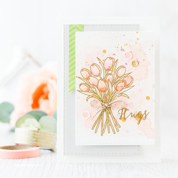 Stamped Watercolor Background