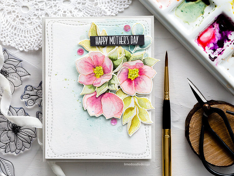 Watercoloured Mother&#039;s Day florals