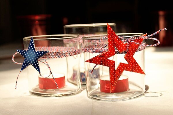Patriotic candle holders