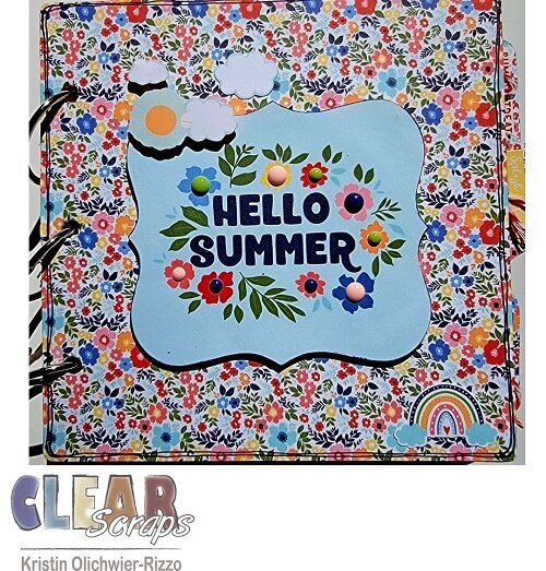 Hello Summer 6x6 Tabbed Chipboard Mini Album for the Clear Scraps DT
