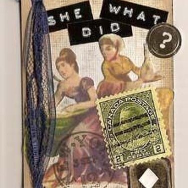 She Did What? -- ATC -- Clipart Challenge for Stamp Board