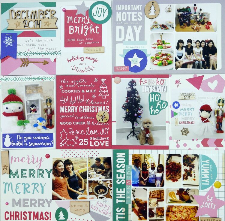 creating my December Christmas PL page using Elle studio Good Cheer &amp; Winter Ephemera Pack collection~heer &amp; Winter Ephemera Pac