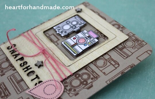 Snapshots, card with DIY background stamping