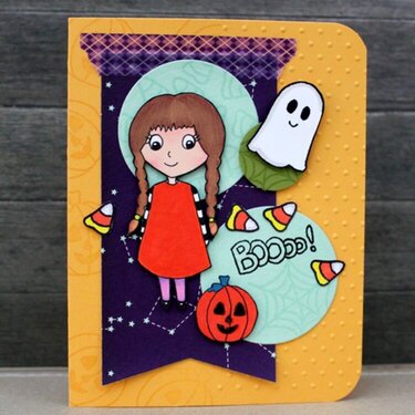 Boo! Halloween card using Sarah Hurley stamps