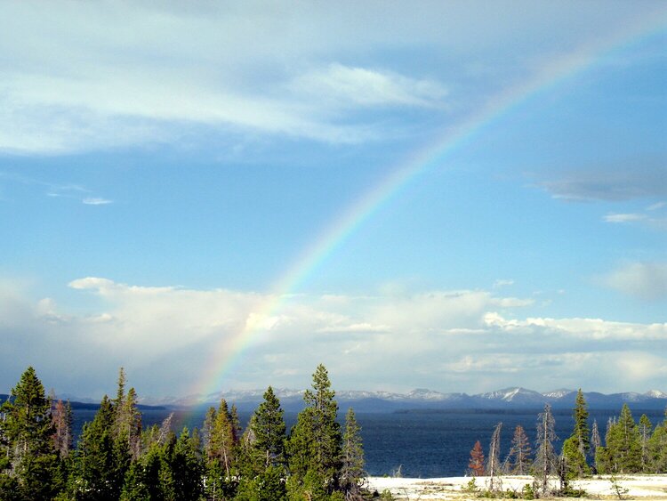 Rainbow over Yellowstone Lake