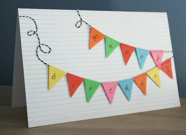 Bunting Happy Birthday Card