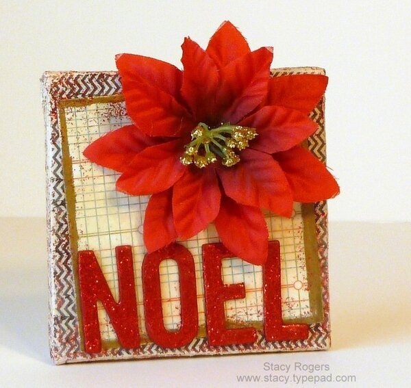 NOEL a mixed media art mini canvas