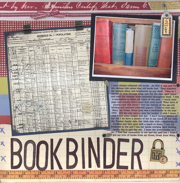 ~Mary was a Bookbinder~ 1900 census report layout~