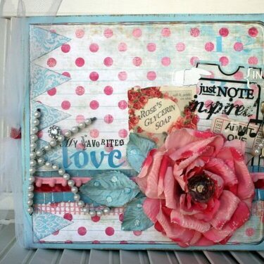 ~My Faves~ A shabby chic Pink Paislee mini album/journal