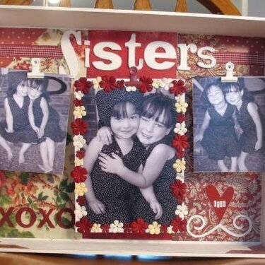 ~Sisters Shadowbox Tray w/  wire clothesline~ My Prima Entry