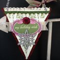 ~Banner ornament~ Pink Paislee Tinsel Town