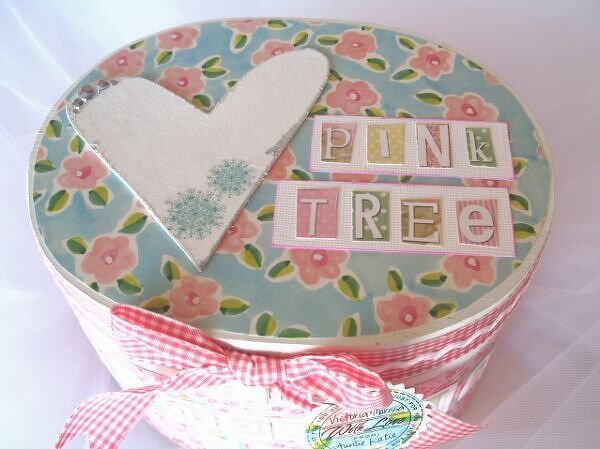 ~Shabby Chic Ornament Box w/ Ornaments~ for pink tree