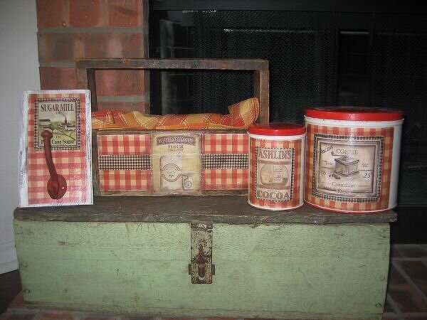 Altered Old Wooden Box~ Matches Kitchen Set~ MF