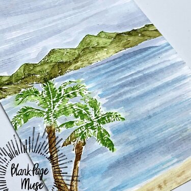 watercoloring with stamps