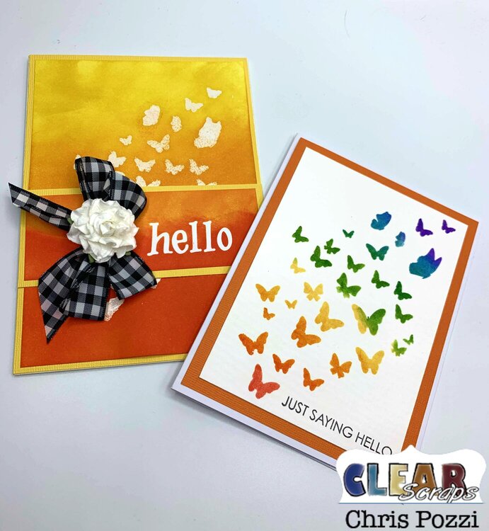 Colorful Stenciled cards