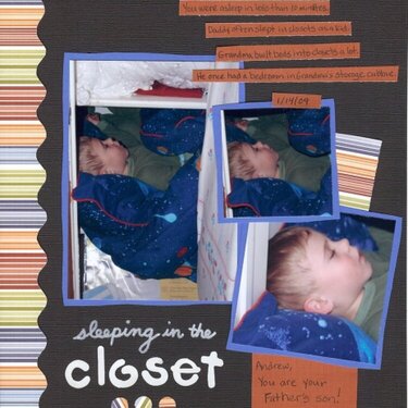 JSJC 1/25/09 Sleeping in the Closet