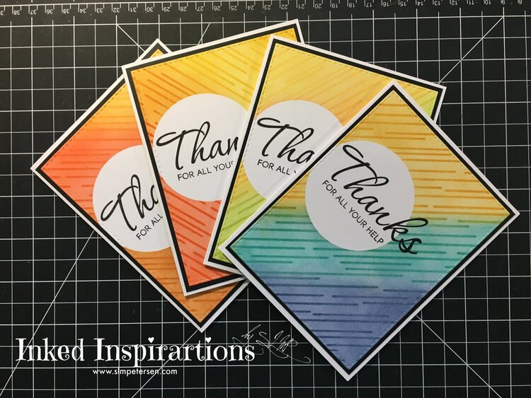Ink Blended Cards - Thanks
