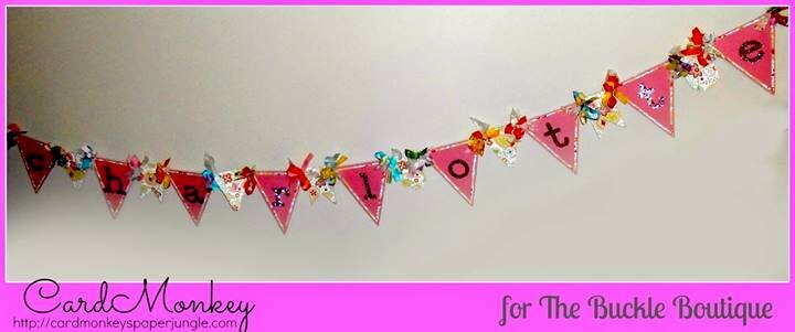 Banner with rhinestone letters