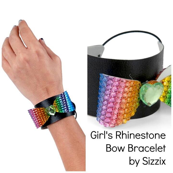 Rhinestone bow cuff bracelet