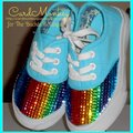 Rhinestone covered shoes