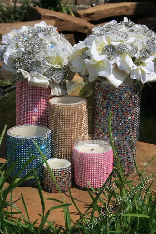 Sparkling candle or vase centerpieces (perfect for wedding/parties)