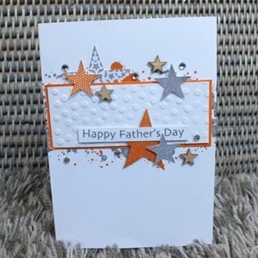 happy father's day orange/gray stars