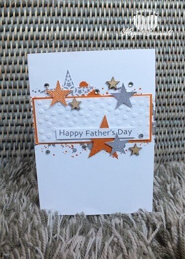 happy father&#039;s day orange/gray stars