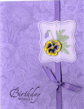 Purple Pansy Birthday Card
