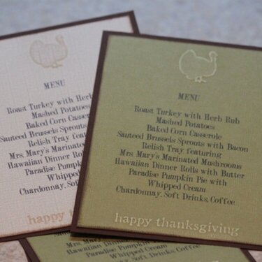 Thanksgiving Menu Cards