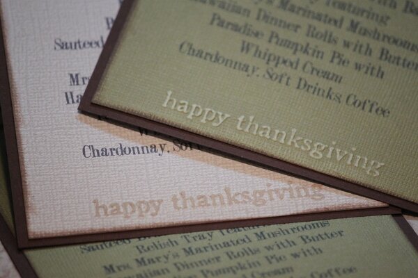 Thanksgiving Menu Cards