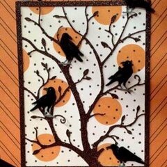 Little B Halloween Crow Die Cut Card