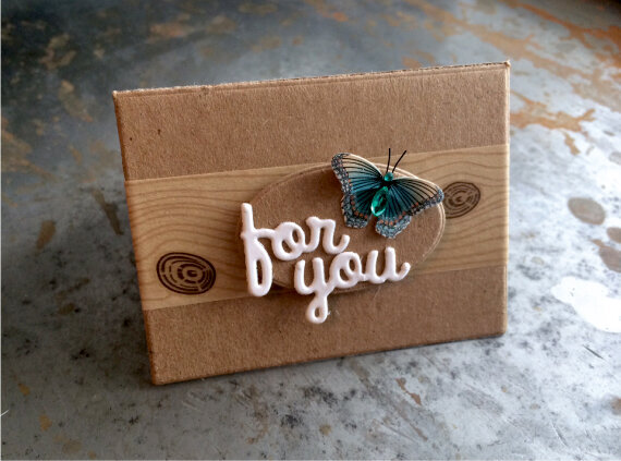 &#039;For You&#039; card with butterfly accent