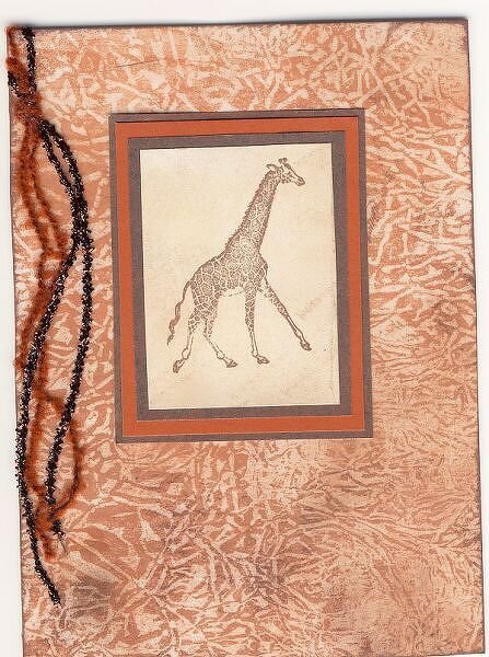 Giraffe cards - Waxed paper resist