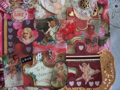 Altered Puzzle Victorian Valentines