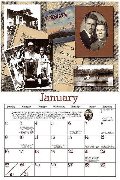 Family History Calendar